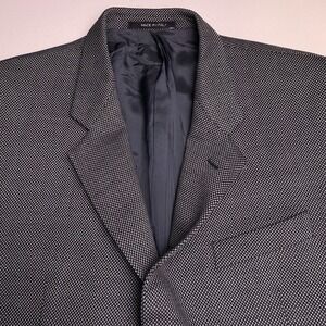 Armani Collezioni Blazer Sport Coat 42L Mens 3 Button 100% Wool Knit VGUC